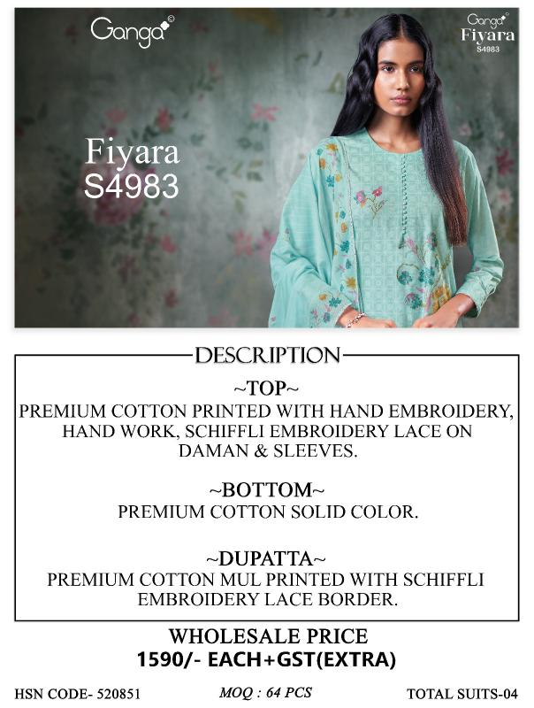 Ganga fiyara 4983 wholesale dress material suppliers in hyderabad